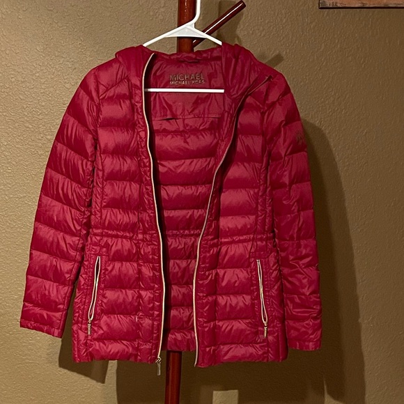 Michael Kors Packable Down Fill Red Jacket S - Picture 4 of 15